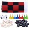 imageCoghlans 3in1 Game Roll  Portable Chess Checkers and Pachisi Board Compact TravelFriendly Design with RollUp Felt Surface for Family Camping Picnics and Road Trips