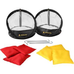 imageCoghlans Portable Net Toss Set  Compact Bean Bag Toss Game for Outdoor Fun at Campsite or Beach  Includes 2 Nets 6 Beanbags 4 Anchor Pegs ampamp Storage Pouch  Perfect for Kids ampamp Adults