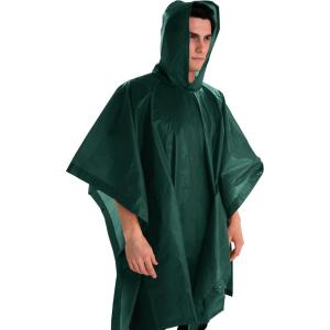 imageCoghlans Adult Rain Poncho Lightweight Waterproof Reusable Hooded Raincoat for Camping Outdoor Activities and TravelGreen Pfasfree