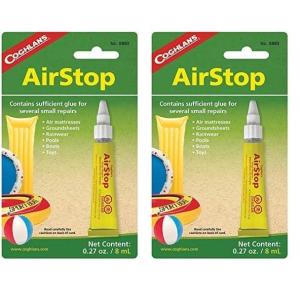 imageCoghlans Airstop Vinyl Repair Adhesive Sealant for PVC and Inflatable Repairs  Durable Waterproof Fix for Patches Leaks and Seals  Ideal for Boats Air Mattresses and Camping GearOne Size Pack of 2