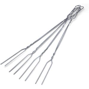 imageCoghlans Safety Fork  41Inch Durable ChromePlated Steel Roasting Fork with StayCool Wooden Handle InwardFacing Sharp Edges for Safe Campfire Cooking and Marshmallow RoastingWire Toaster Forks  4 Pack