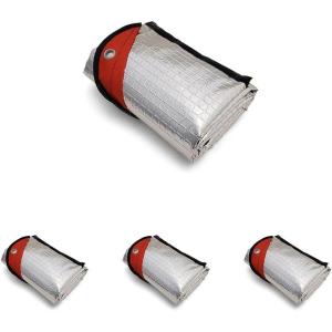 imageCoghlans Thermal Blanket  HeavyDuty Aluminum Foil with Polyethylene Backing Reinforced Grommets Windproof and Waterproof for Heat Retention Emergency Signaling Camping and Outdoor SurvivalOne Size Pack of 4