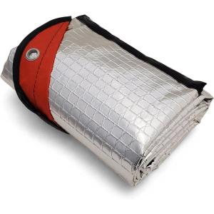 imageCoghlans Thermal Blanket  HeavyDuty Aluminum Foil with Polyethylene Backing Reinforced Grommets Windproof and Waterproof for Heat Retention Emergency Signaling Camping and Outdoor SurvivalOne Size