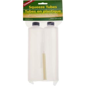 imageCoghlans Reusable and Refillable FoodSafe Squeeze Tubes 8 oz Capacity Clear Plastic with EasyRoll Clip DishwasherSafe 2Pack for Camping and Travel