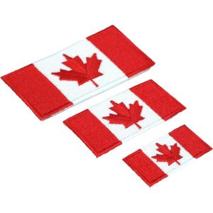 imageCoghlans SewOn Canada Flags  3 Sizes  Washable Embroidered Maple Leaf Patches for Backpacks Jackets Hats and Luggage  Easy to Stitch by Hand  Durable Colorfast Fabric