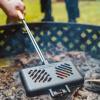 imageCoghlans PreSeasoned Cast Iron Broiler with Removable Handles BreakApart Hinge  Ideal for Grilling Burgers Steaks and Roasting Vegetables Over Campfires or BBQs  Compact and Easy to CleanDouble Cast Iron Broiler New Design