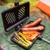 imageCoghlans PreSeasoned Cast Iron Broiler with Removable Handles BreakApart Hinge  Ideal for Grilling Burgers Steaks and Roasting Vegetables Over Campfires or BBQs  Compact and Easy to CleanDouble Cast Iron Broiler New Design