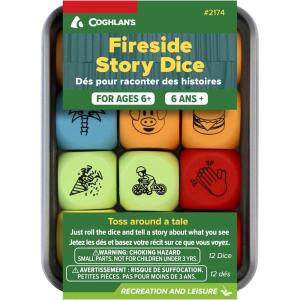 imageCoghlans Fireside Story Dice  Portable Storytelling Game with 12 Themed Wooden Dice ampamp Tin  Creative Campfire Activity for Travel Camping Family Nights and Outdoor Fun