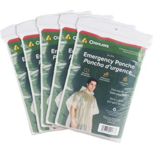 imageCoghlans Emergency Poncho  Lightweight Waterproof Compact Disposable Rain Gear5 Pack