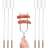 imageCoghlans Camp Forks 6Pack  40quot Solid Stainless Steel Marshmallow Sticks with Wooden Handles  HeavyDuty Camping Essentials for Fire Pit Roasting BBQ Grilling ampamp Outdoor CookingCamp Fork 6 Pack