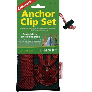 image:imageCoghlans 8Piece Anchor Clip Set with Rope amp Tensioner  Aluminum DualCrescent Hooks for Fastening Gear Ideal for Laundry Towels Lamps Cooking Utensils amp Outdoor Lighting